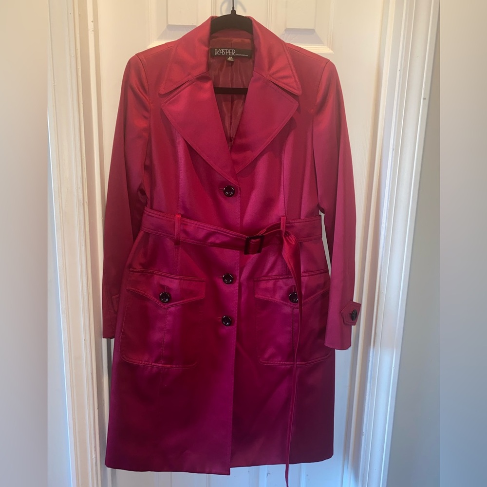 Kasper Fuchsia Trench Coat
